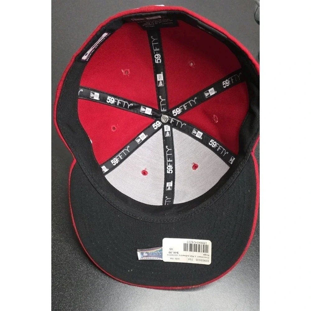 Cincinnati Reds New Era 59Fifty Baseball Cap Fitted Hat Red 7 5/8 MLB‎ Sport